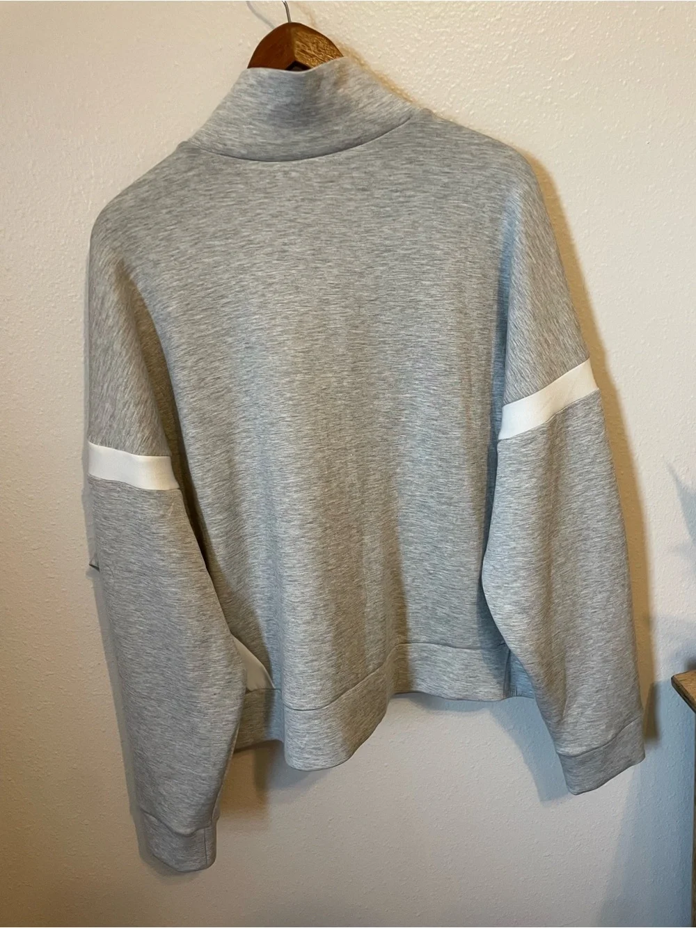 SPANX Women's AirEssentials Striped Track Jacket Light Gray 2X